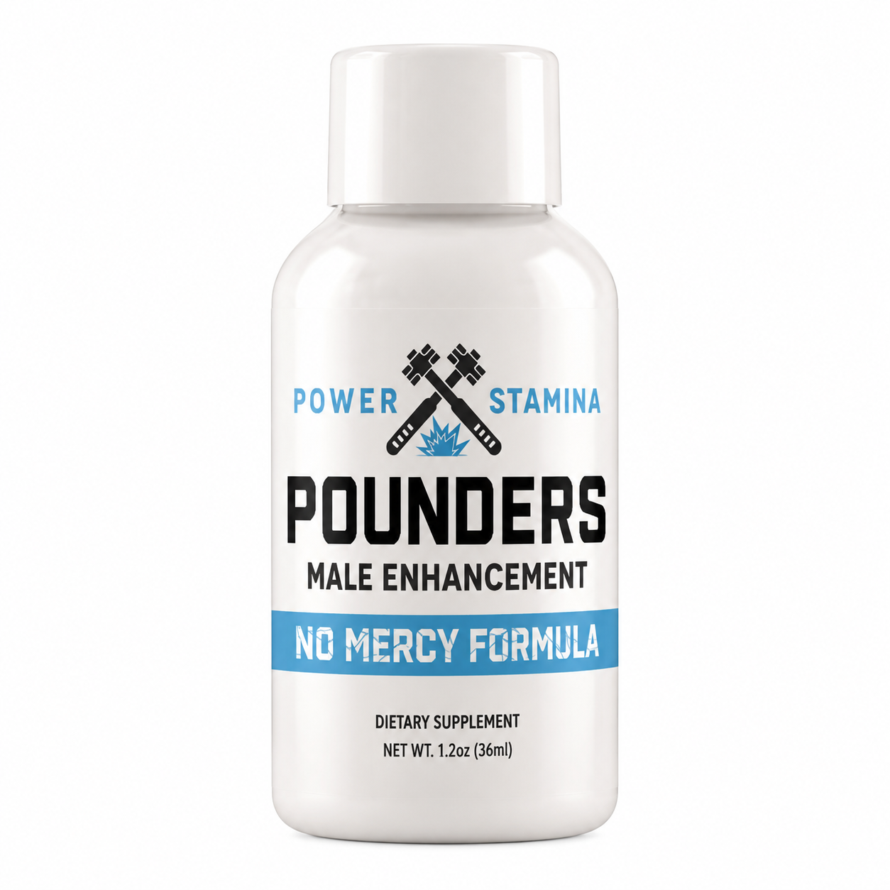 Pounders male enhancement bottle, front label